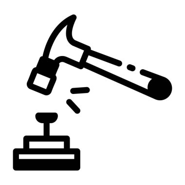 Çivi çakma çekicin sembol şekli. 