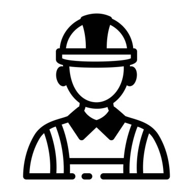 İşçi inşaat mühendisi simgesi olarak glifte