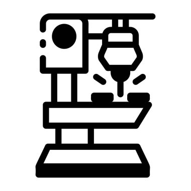 Lazer kesme makinesi simgesi glifte