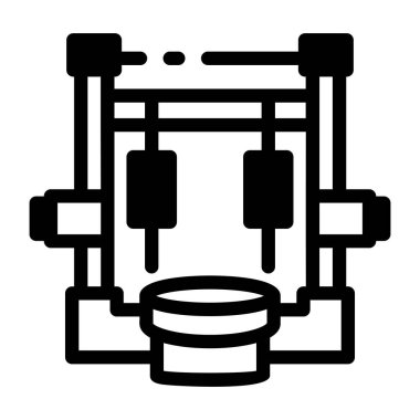 Sıkıcı bir inşaat makinesinin kabartma biçimindeki simgesi 