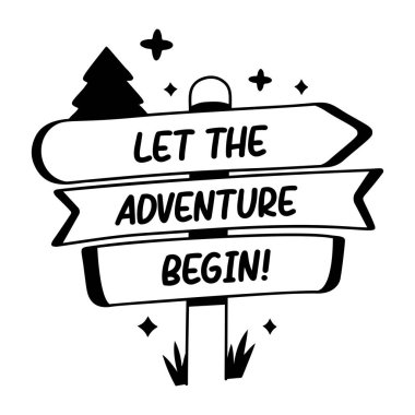 Macera tahtası etiketi kabartma biçiminde 