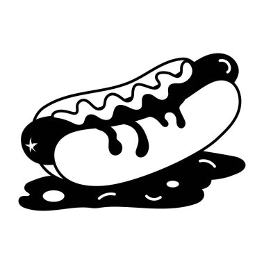 Geleneksel bir sosislinin el çizimi. 