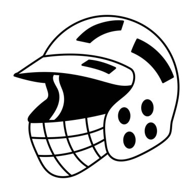 Beyzbol kaskını resmeden bir el çizimi. 