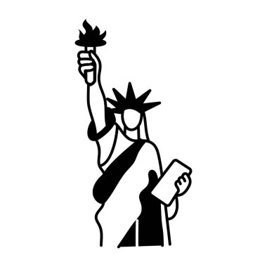 Meşhur özgürlük heykelinin el çizimi.