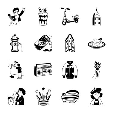 NYC Kültür Koleksiyonu El Çizimi Çizimleri