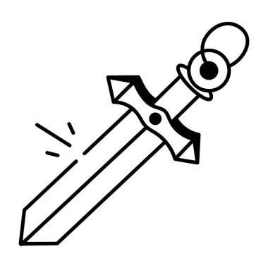 Bir Excalibur tasvir eden Doodle biçimi simgesi 