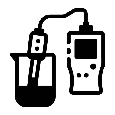 Damıtma sürecini gösteren bir laboratuvar filtresinin satır biçimi simgesi 