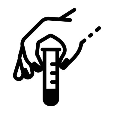 Bir deney tüpünün elinde tuttuğu doğrusal bir simge 