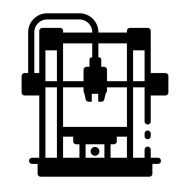 Laboratuvar 3D yazıcı makinesinin satır biçimi simgesi 