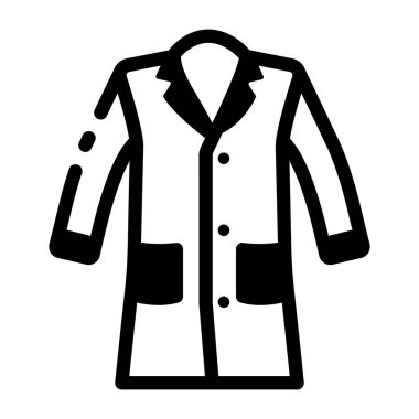 Asılı laboratuvar önlüğünün çizgi stili simgesi. 