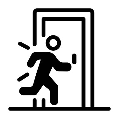 Acil çıkış kapısından kaçan karakterin satır biçimi simgesi 