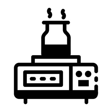 Bir manyetik karıştırıcı makinesinin satır biçimi simgesi 