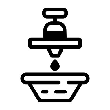 Laboratuvar göz yıkama istasyonunun satır biçimi simgesi 