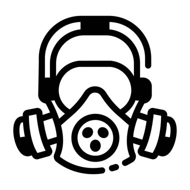 Laboratuar güvenlik maskesinin doğrusal stil simgesi 