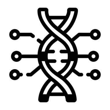 Genetik kodu tasvir eden bir DNA yapısının satır biçimi simgesi 