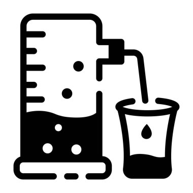 Bir matarada sıvı ölçümü, doğrusal biçim simgesi 