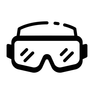 Laboratuar güvenlik gözlükleri için bir satır biçimi simgesi 