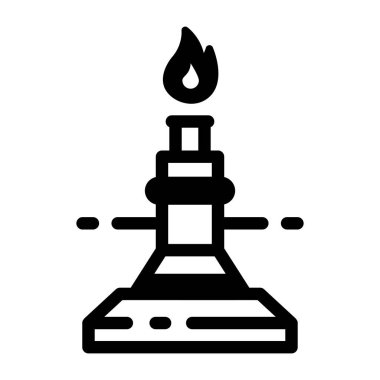 Doğrusal biçimdeki Lab bunsen yazıcı simgesi 