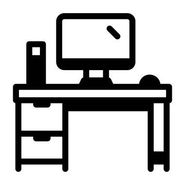 Ofis masasının satır biçimi simgesi 