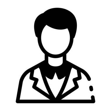 Bir simsar karakterinin satır biçimi simgesi 