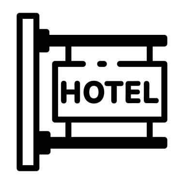 Bir otel panosunun doğrusal biçim simgesi 