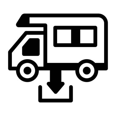 Çöp istasyonunu temsil eden bir kamyon tabelası, satır simgesi 