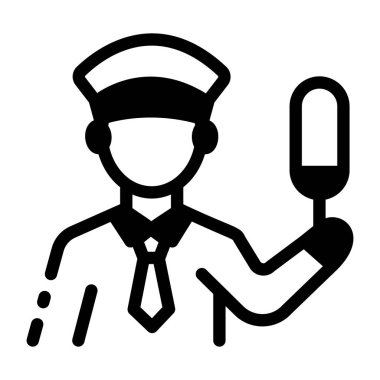 Bir güvenlik kontrol işaretinin doğrusal biçim simgesi 