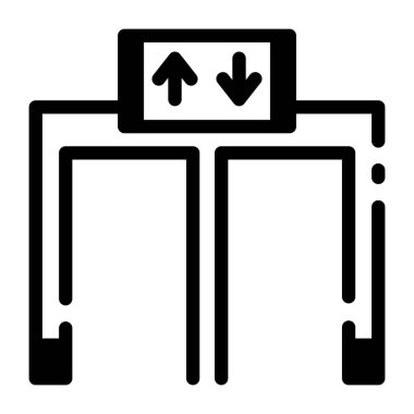 Asansörü gösteren bir işaretin doğrusal biçim simgesi  