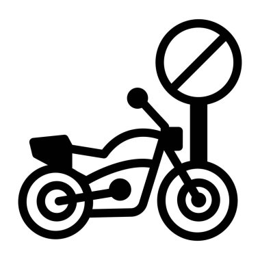 Motosiklet işareti olmayan bir satır biçimi simgesi 