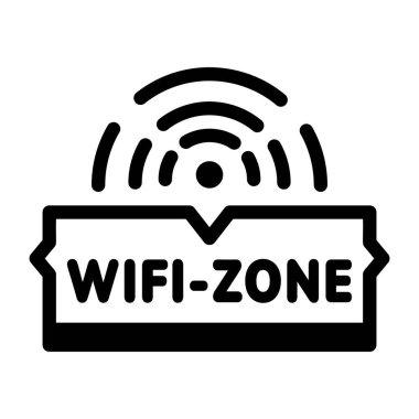 Wi-Fi bölgesini gösteren bir işaretin doğrusal biçim simgesi 
