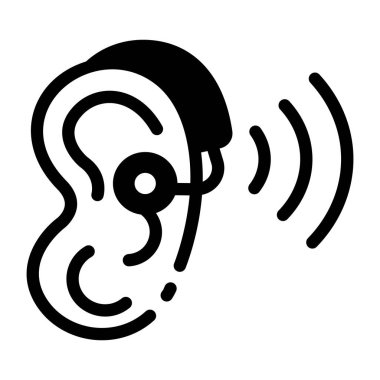 İşitme yardımı işareti gösteren bir satır simgesi 