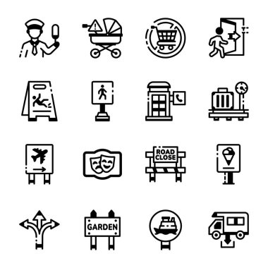 Bilgi İşaretleri Doğrusal Biçim Simgelerinin Kümesi 