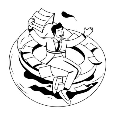 Çalışma mutluluğu çizimi kabartma biçiminde 