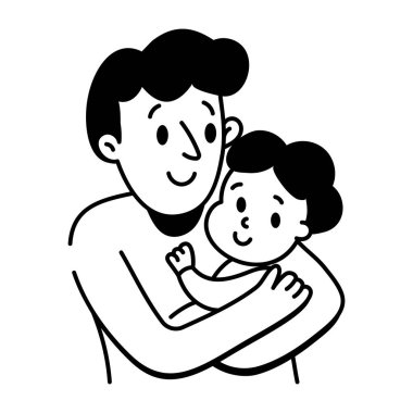 Baba sevgisini gösteren bir el çizimi simgesi 