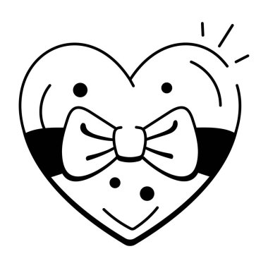 Karalama tarzı bir kalp yayı. 