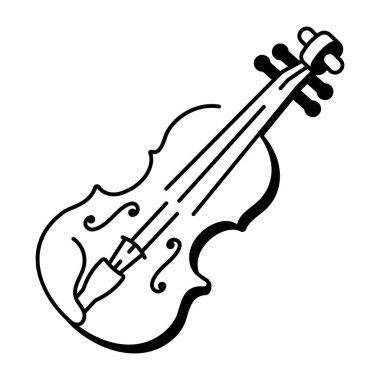 El çizimi bir keman ikonu 