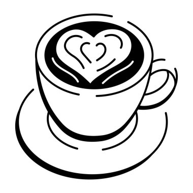 Halo kalbin el çizimi simgesi. 