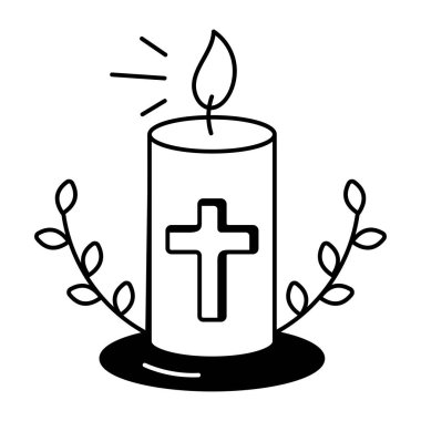 Paskalya mumunun el çizimi simgesi 