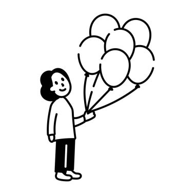 Bir karakter dekorasyonu paskalya haçı, elle çizilmiş simge 