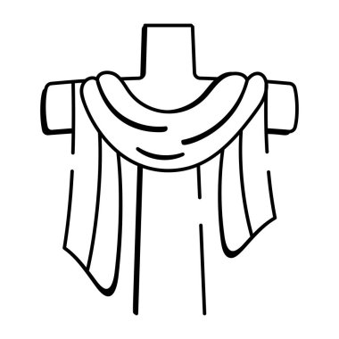 Elle çizilmiş dini süvari haç simgesi 