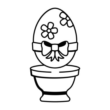 Süslü bir paskalya yumurtasının karalama simgesi. 