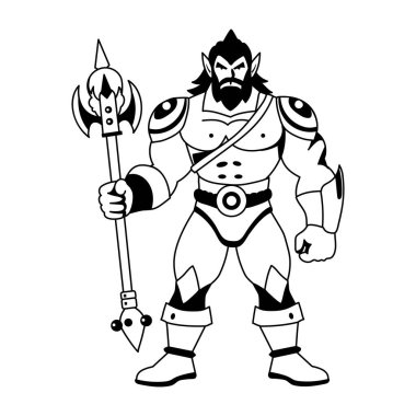 Viking karakterinin kabartma çizimi. 