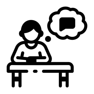   Sınıfta rüya gören bir öğrencinin doğrusal simgesi 