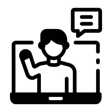 Çevrimiçi bir öğrencinin doğrusal biçim simgesi 