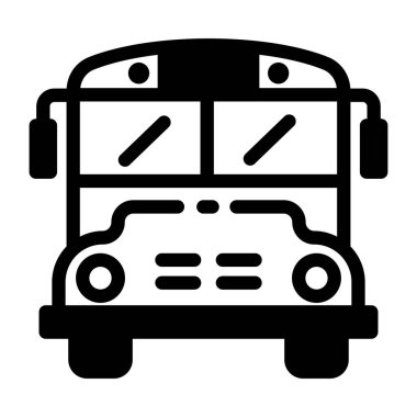 Bir okul otobüsünün doğrusal biçim simgesi 