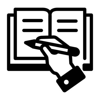 Yazma alıştırmasını gösteren doğrusal bir simge 