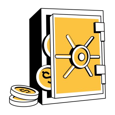 Bir kasa dairesinin çizilmiş resmi. 