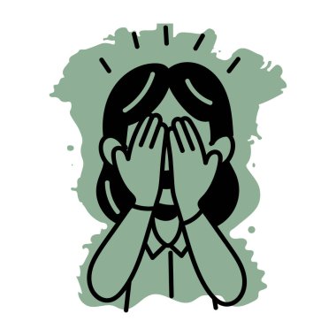 Yüzü kaplayan karakter simgesi el çizimi biçimi 