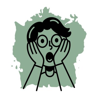 Aklını kaçırmış bir karakteri gösteren bir el çizimi simgesi 