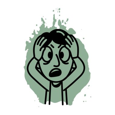 Elle çizilmiş bir başlık simgesini tutan bir karakter 